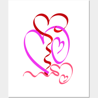 happy valentines heart for women and girlfriend Posters and Art